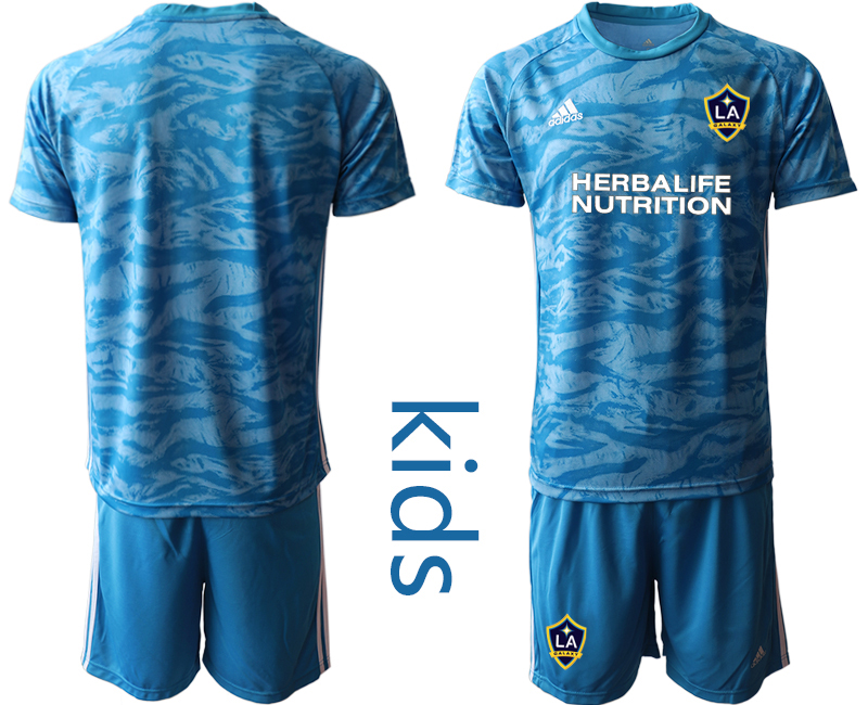 Youth 2020-2021 club Los Angeles Galaxy blue goalkeeper blank Soccer Jerseys->los angeles galaxy jersey->Soccer Club Jersey